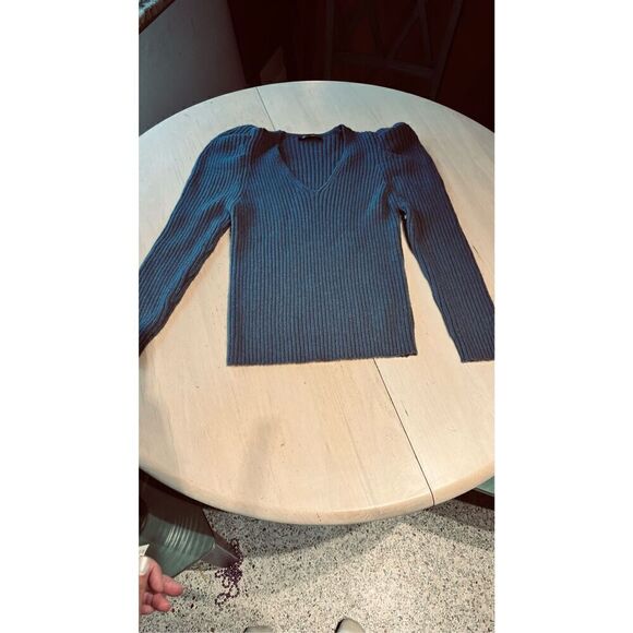 PRETTYGARDEN LONG HIGH SHOULDER SLEEVE SWEATER SZ M - Picture 3 of 9